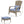 Wicker Adirondack Chair with Ottoman with Removable Cushions - Brown