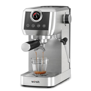 Wirsh 20 Bar Espresso Machine | Home Barista Plus with Pressure Gauge & Steam Wand