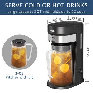 Wirsh Iced Coffee Maker, Iced Tea Maker with 85 Ounce Pitcher, Strength Control and Reusable Filter