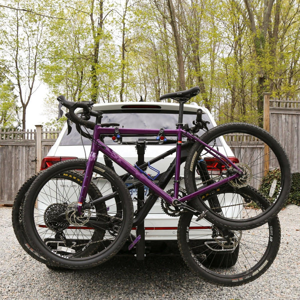 DINGED, DENTED or SCRATCHED TRAPSKI Multi-Bike Carrier Rack, Double Fold Design with a 2-inch Hitch Mount Heavy Duty, Black - TRAPSKI, LLC