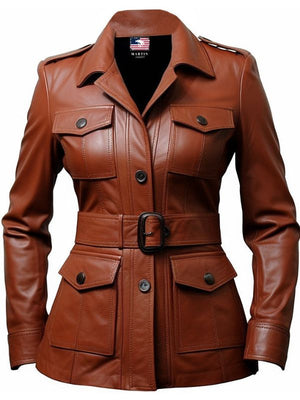 Women’s Brown Leather Coat – Elegant &amp; Timeless Outerwear