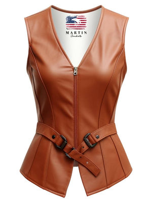 Women’s Classic Brown Leather Vest
