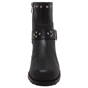 Women's 6" Heeled Buckle Biker Boot Black - 8811L - TRAPSKI