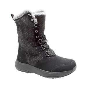Women's Black Microfleece Lace Winter Boot - TRAPSKI
