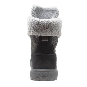 Women's Black Microfleece Lace Winter Boot - TRAPSKI