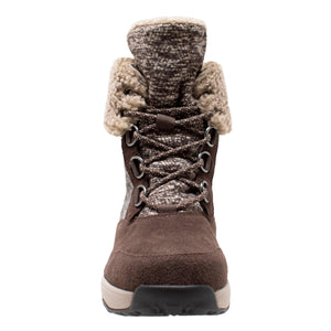 Women's Brown Microfleece Lace Winter Boot - TRAPSKI