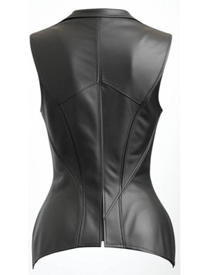 Women’s Zester Black Leather Vest