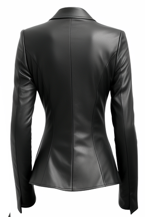 Women’s Black Leather Slim Fit Coat
