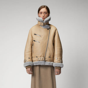 Women’s Shearling Aviator Leather Jacket
