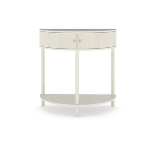 Demi Lune Console Table with 2 Storage Drawers - White, Dark Gray, Dark Brown
