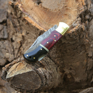 Firestrike Pocket Knife with Bull Horn & Pakkawood Handle