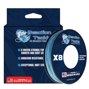 Reaction Tackle BRAIDED IN THE USA Fishing Line- X8