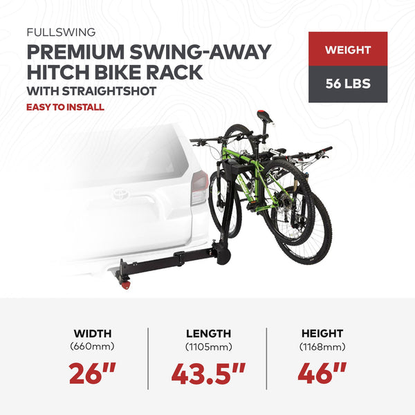 Yakima FullSwing Premium Swing-Away Bike Rack with ZipStrips, Universal Fit