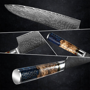 Yamato VG10 9" Chef’s Knife – Olive Burl & Resin Handle