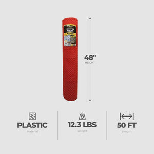 YardGard Barrier Fence with Diamond Grid Plastic for Animal Confinement, Red