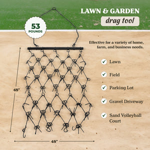 Yard Tuff 4 x 4 Ft Lawn, Garden, & Driveway Steel Attachment Landscape Drag Tool