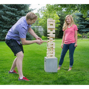 Yard Games Large Tumbling Timbers 24" Wood Block Stacking Game w/ Case, Natural - TRAPSKI