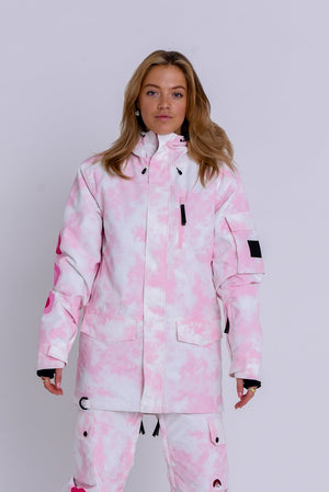 Yeh Girl Ski & Snowboard Jacket - Pink Tie Dye Signature line - TRAPSKI