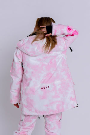 Yeh Girl Ski & Snowboard Jacket - Pink Tie Dye Signature line - TRAPSKI