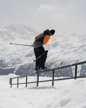 Yeh Man Men's Ski & Snowboard Jacket - Black, Grey & Orange