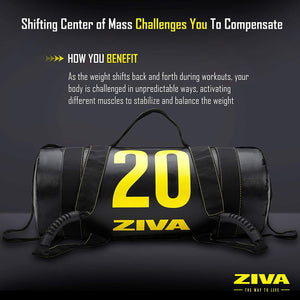 ZIVA 40 Pound Commercial Grade High Performance Training Power Core Sandbag