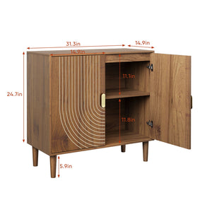 Line Groove Buffet Cabinet with Ample Storage - Brown