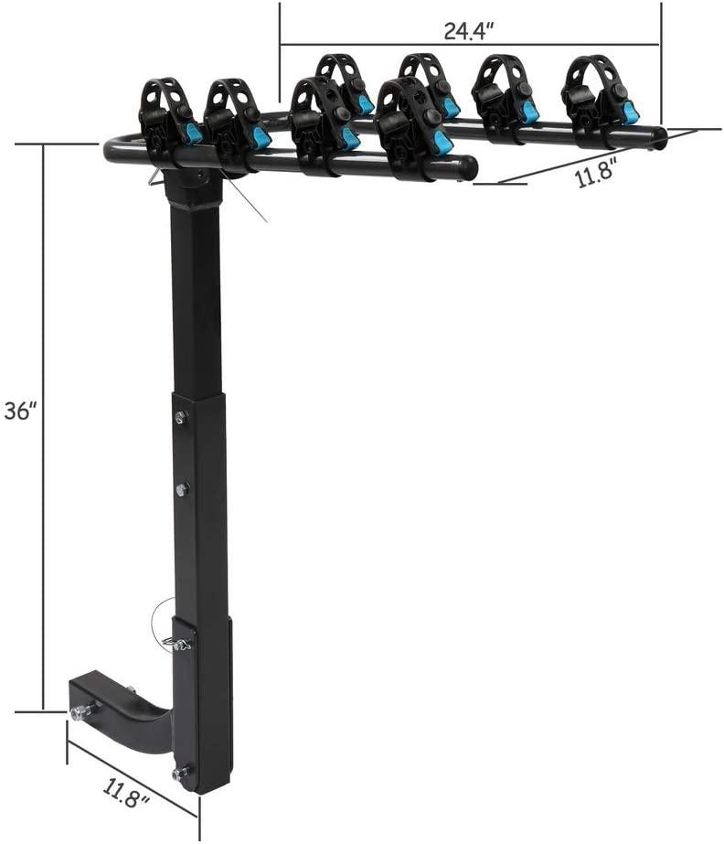TRAPSKI Multi-Bike Carrier Rack, Double Fold Design with a 2-inch Hitch Mount Heavy Duty, Black | 3 Year Warranty | USA Veteran Owned Business - TRAPSKI, LLC
