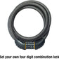 Master Lock© Cable Combination Lock, Set Your Own Combination Bike Lock, 6 ft. Long, 8122D , Black