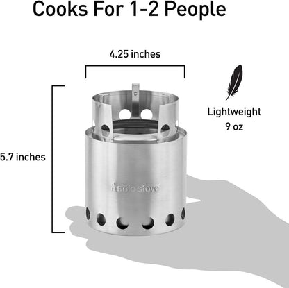 Solo Stove Lite/Titan/Campfire Camping Stove Portable Stove for Backpacking Outdoor Cooking Great Stainless Steel Camping Backpacking Stove Compact Wood Stove Design-No Batteries or Liquid Fuel Canisters Needed - TRAPSKI, LLC