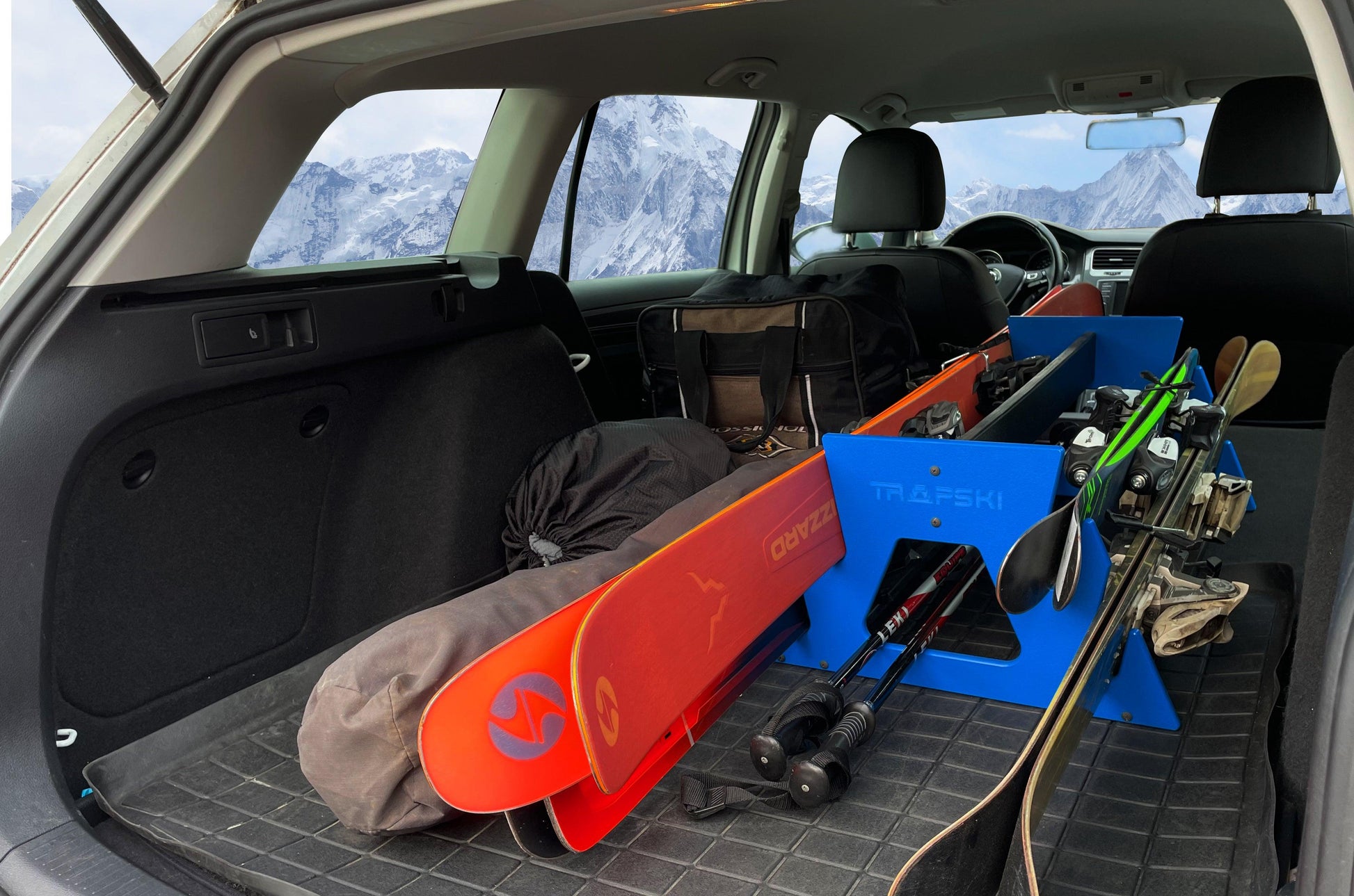 TRAPSKI QUAD Mobile All Mountain Ski and Standard Stance Snowboard Rack - TRAPSKI, LLC