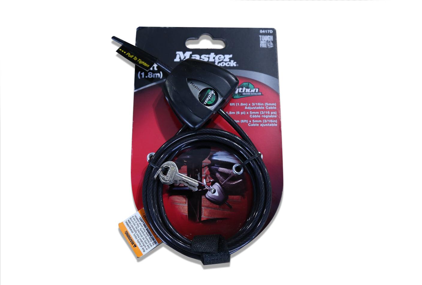 Master Lock© Python Cable Lock™, Cable Lock with Keys, Bike, Trail Camera and Kayak Locking Cable, 8417D ,Black and Silver - TRAPSKI, LLC