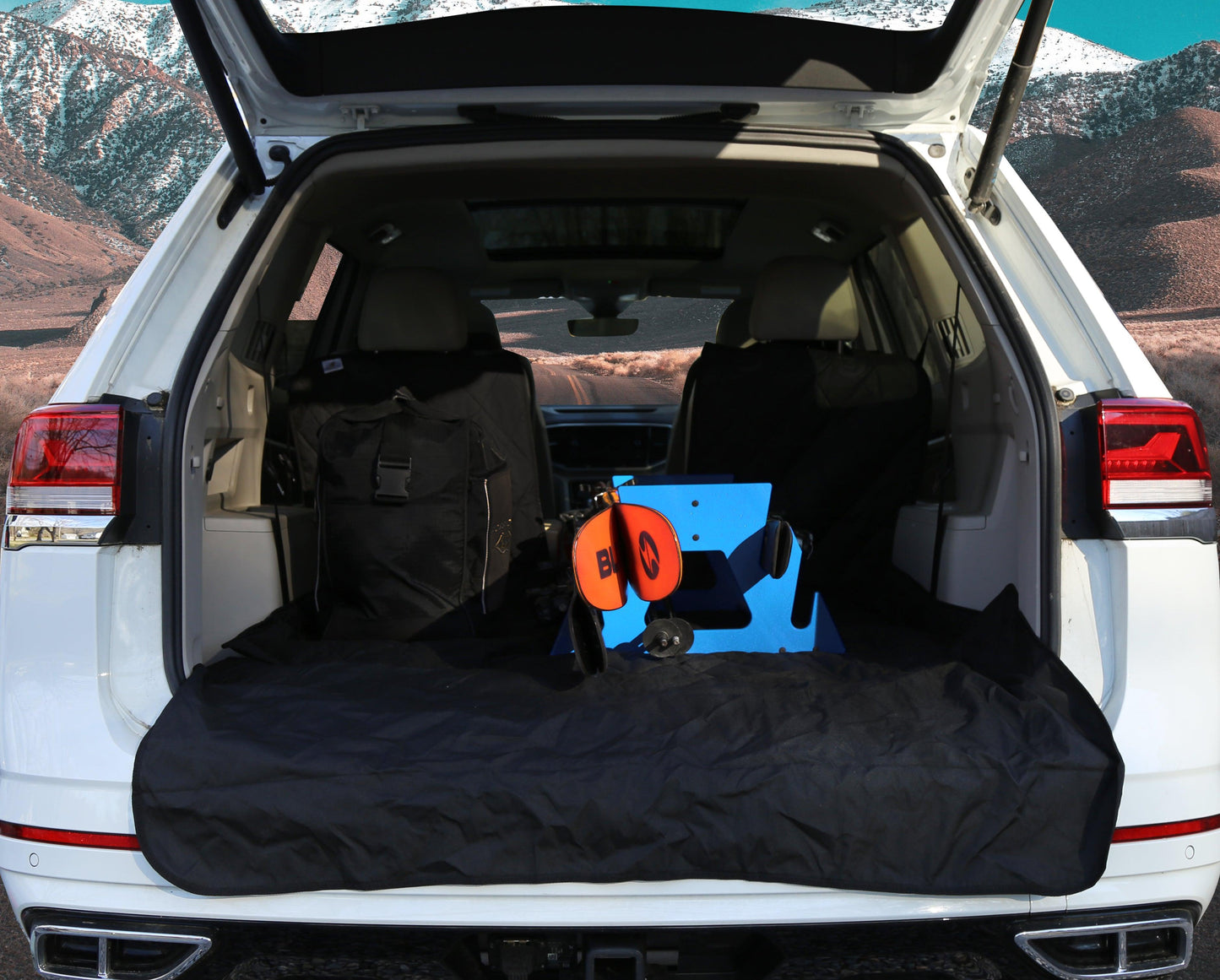 WATERPROOF SUV Cargo Liner for fold down 60/40 divided seats with pass-through option