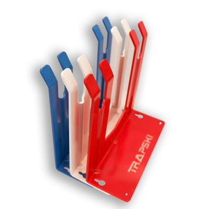 Wall Rack Holds Skis or Snowboard by Bindings, Yard Tools, Gear & Equipment - Made in the USA - TRAPSKI